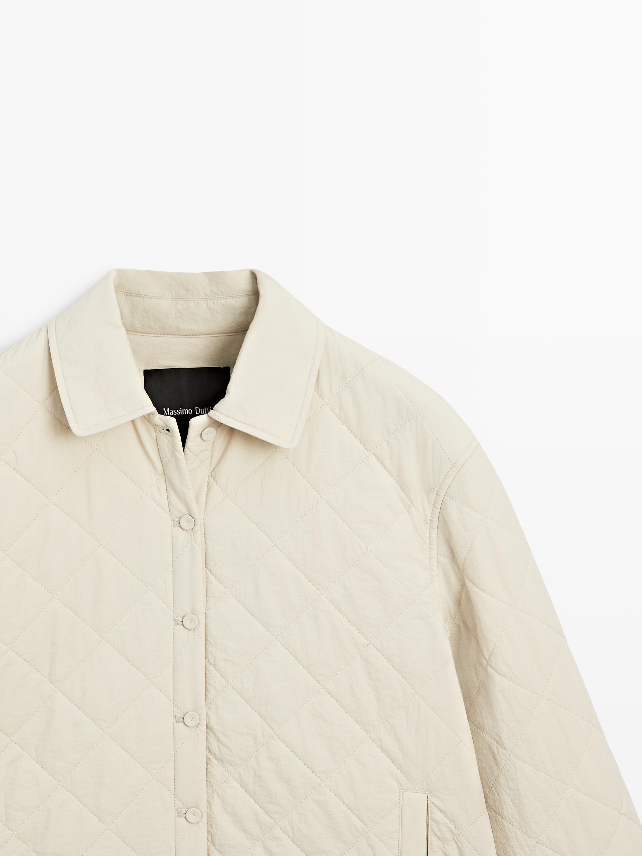 Veste courte matelassée à col chemise
